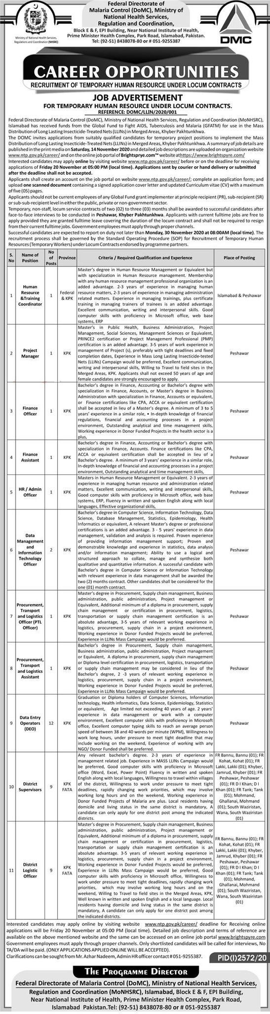 Government Jobs in Ministry of National Health Services