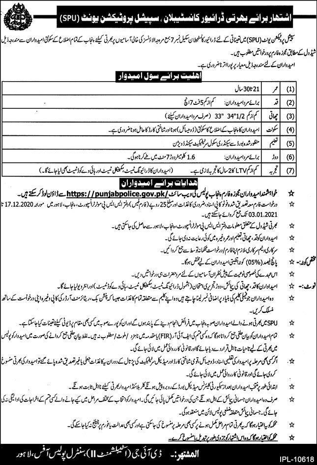 Punjab Police Jobs 2021 as Constable & Lady Constable