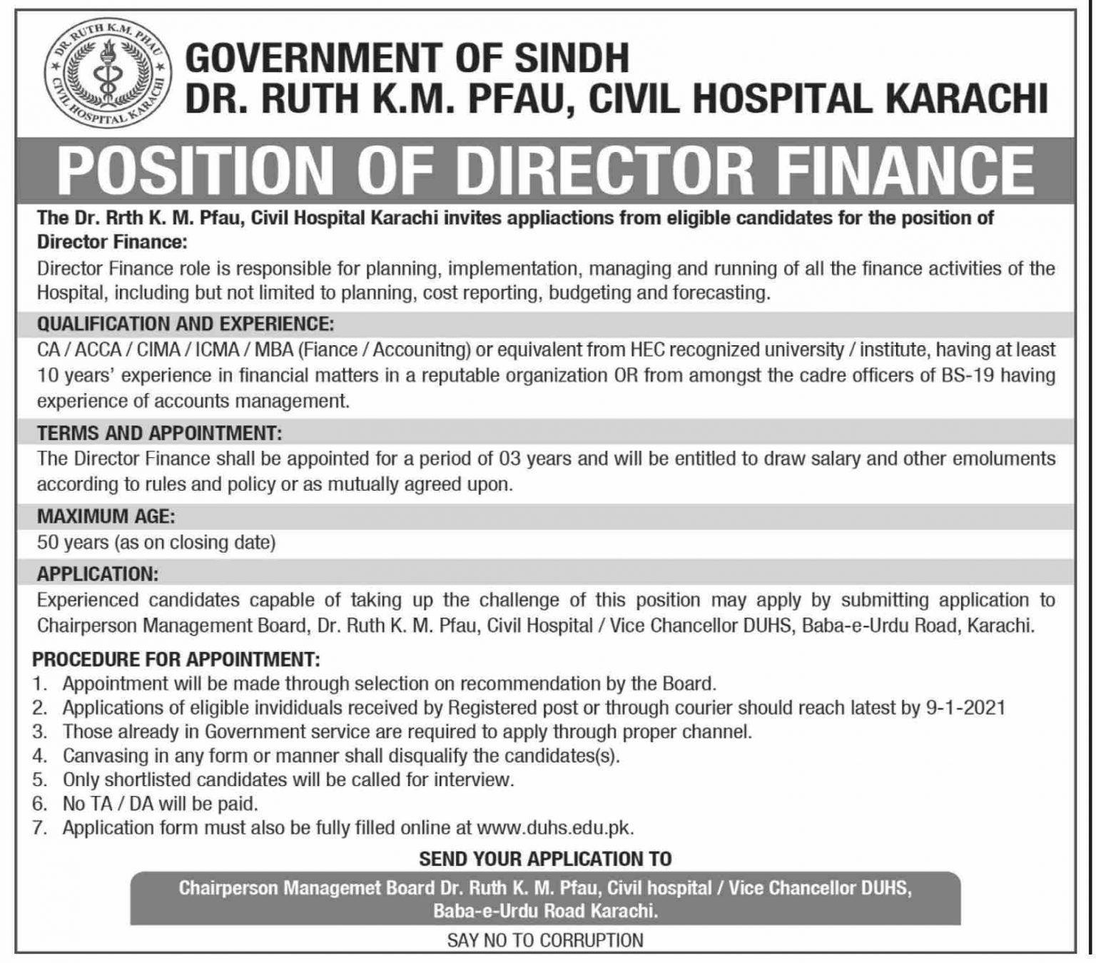 Civil Hospital Jobs in Karachi Apply Online