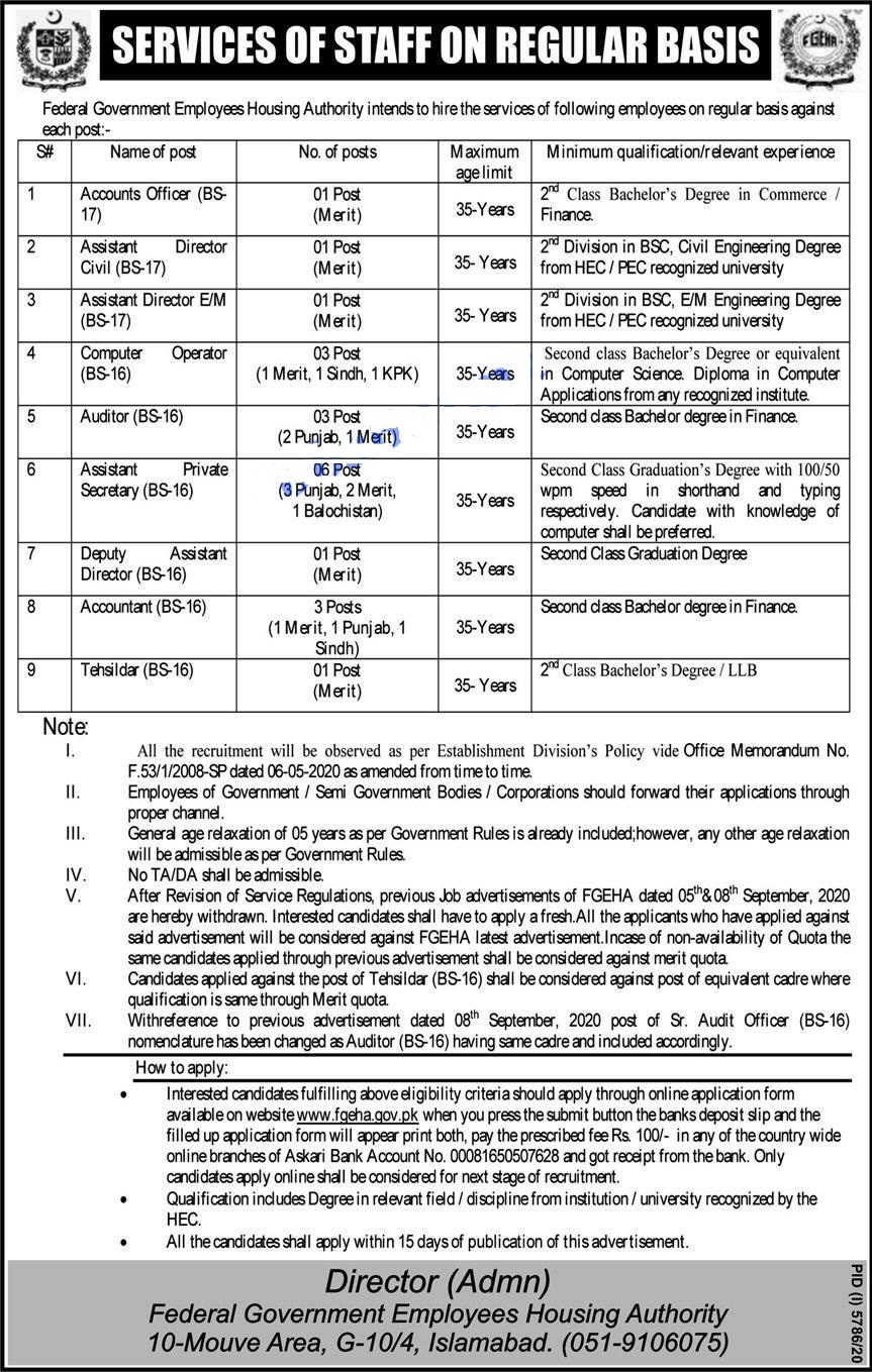 FGEHA Jobs in Federal Government Employees Housing Authority